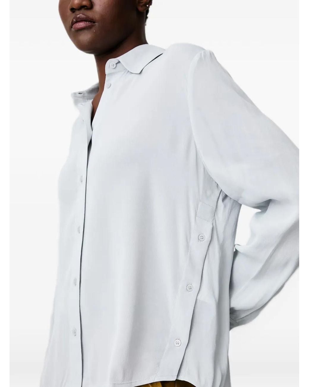 Sisley Gray Button-Side Long-Sleeve Shirt