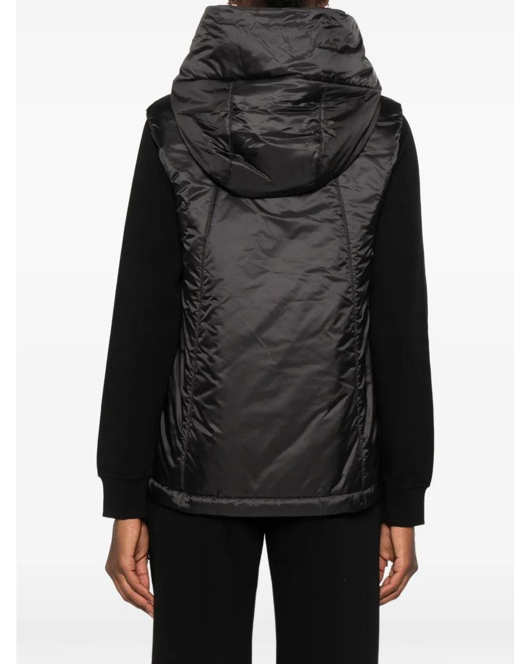 Chaleco Acolchado Con Capucha Max Mara de color Black