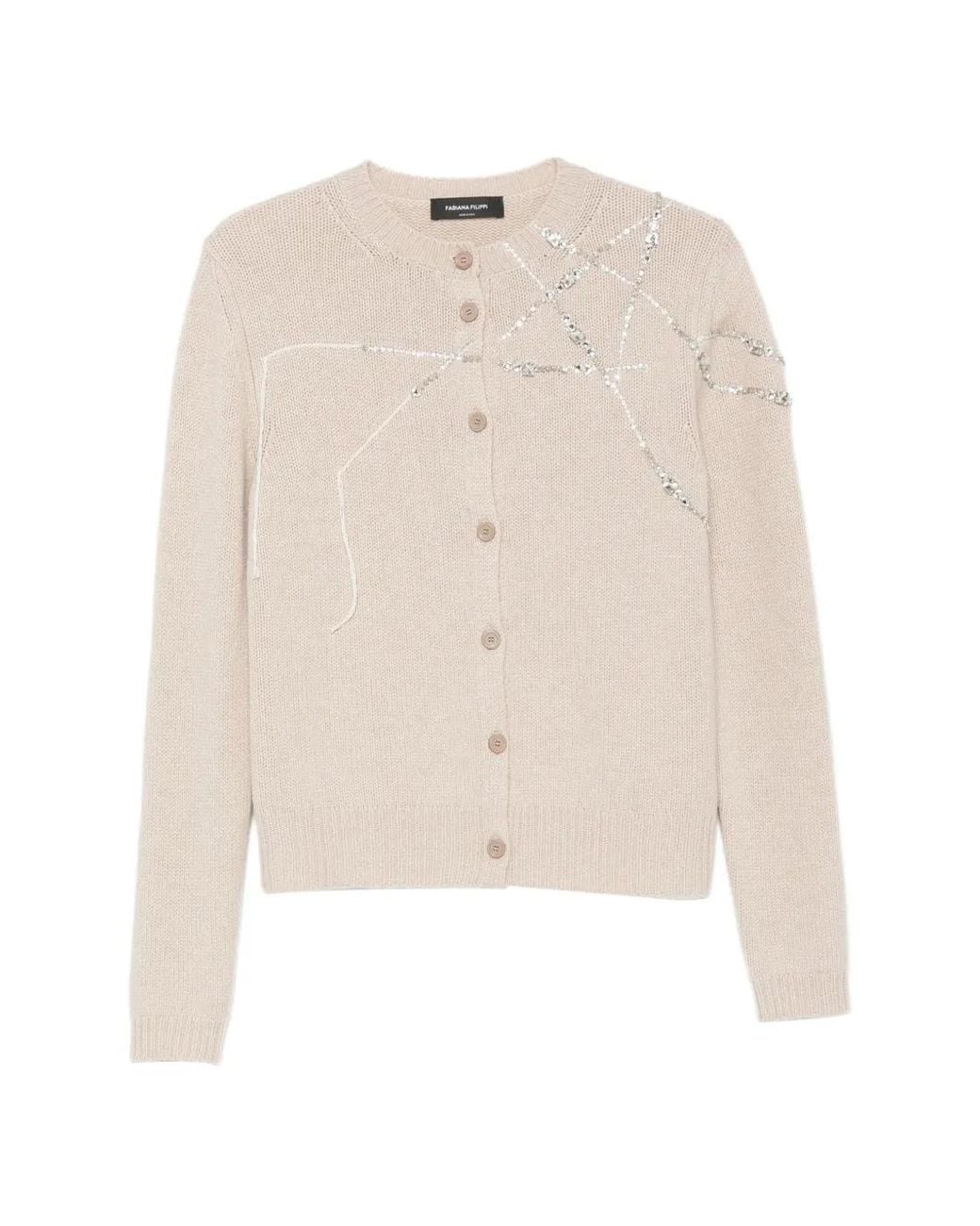 Fabiana Filippi White Cardigan À Ornements