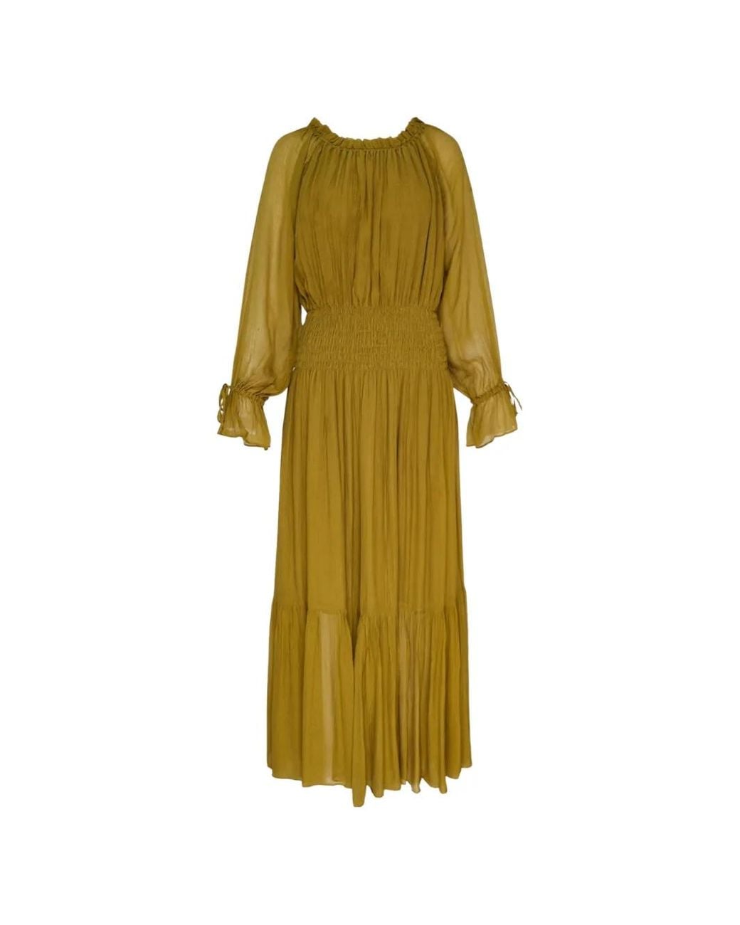 Club21 Collection Yellow Bianca Smocked-Waist Dress