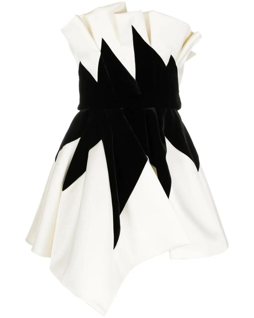 Zuhair Murad Black Strapless Flared Minidress