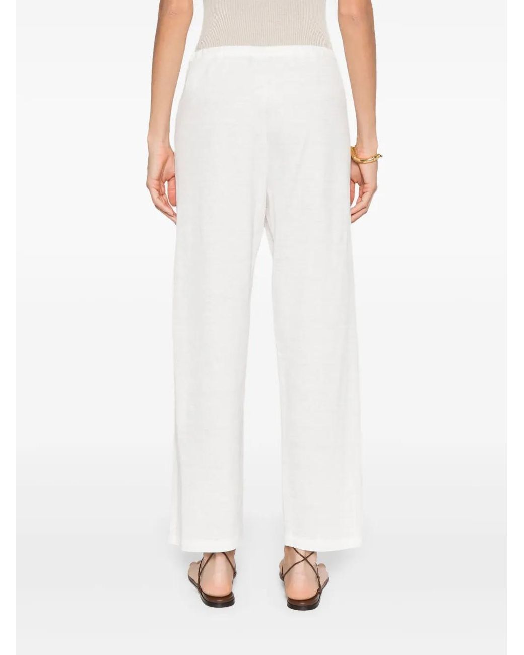 Giorgio Armani White Straight-Leg Trousers
