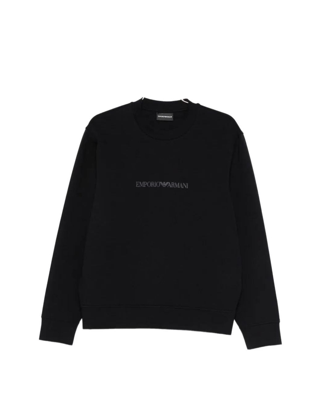 Emporio Armani Black Logo Cotton Sweatshirt for men