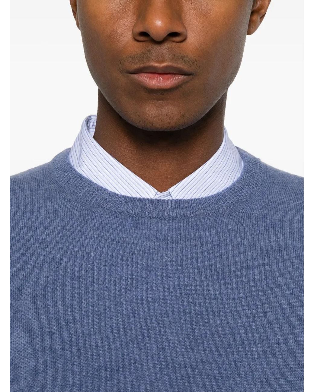 Heritage Blue Crew-Neck Knitted Sweater for men