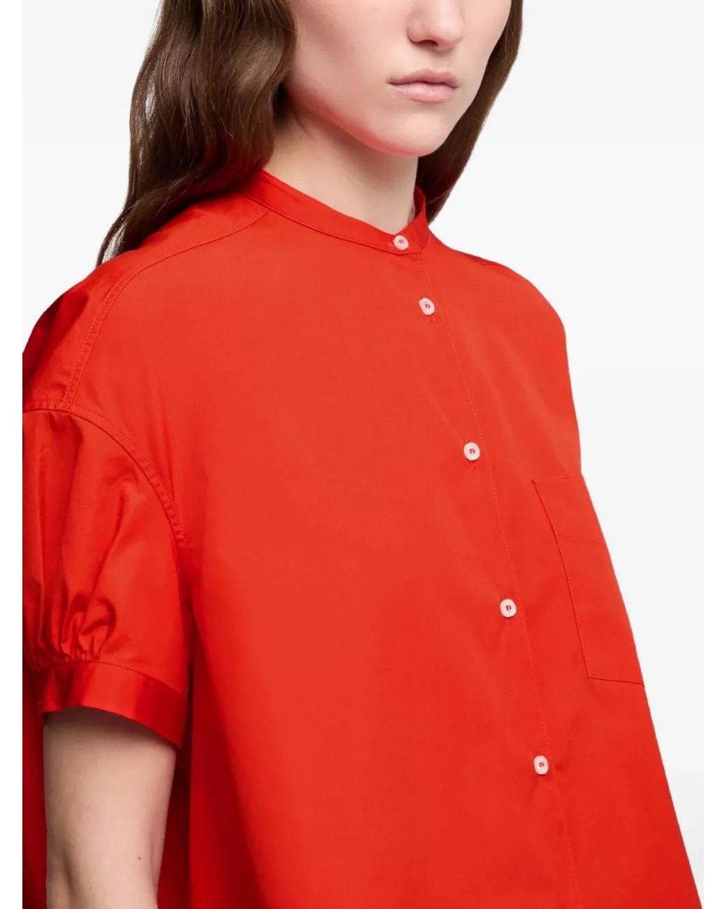 Aspesi Red Chemise À Poche Poitrine