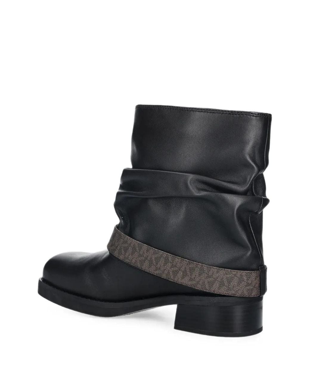 MICHAEL Michael Kors Black Colby Leather And Signature Logo Ankle Boots