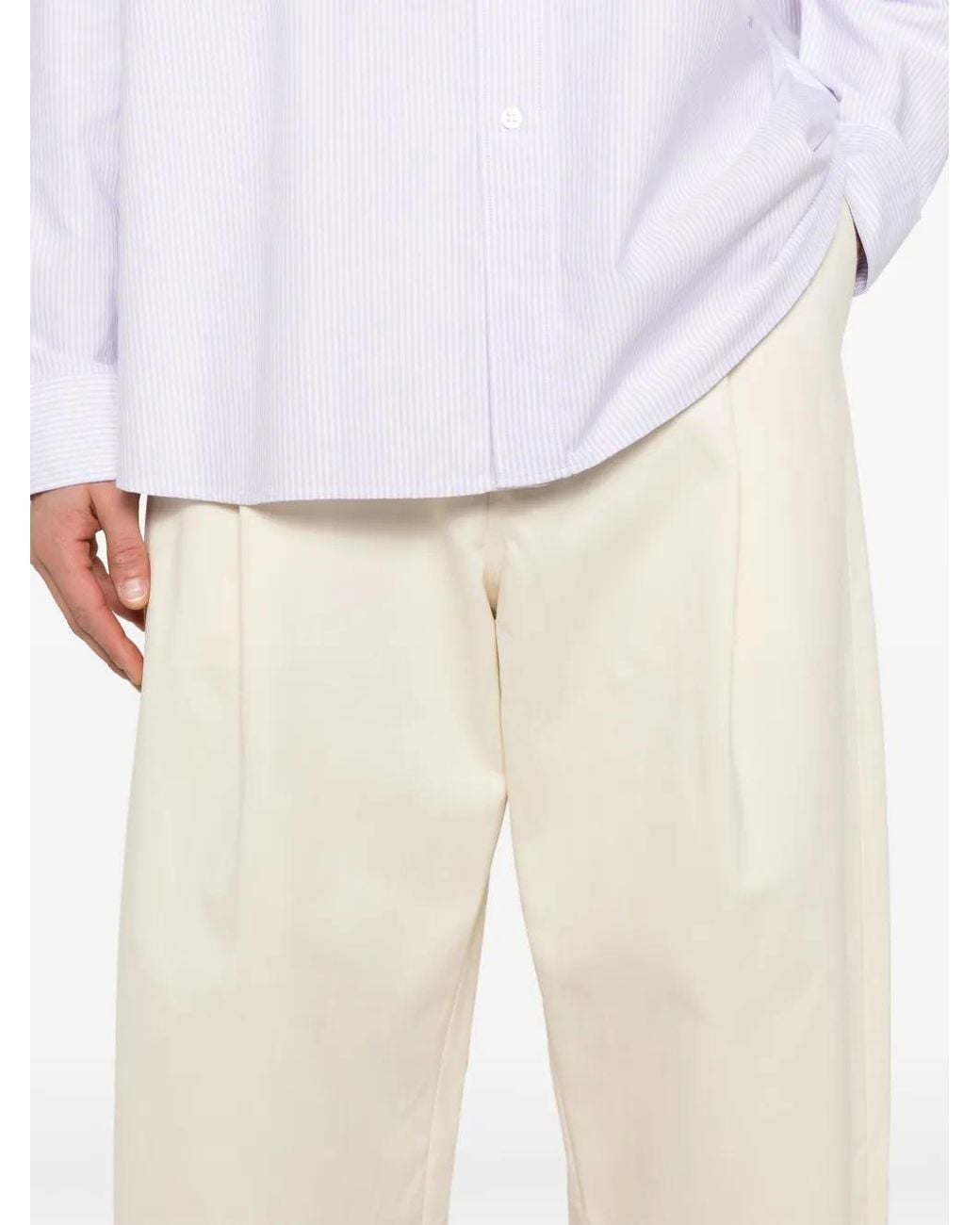 Studio Nicholson Natural Sorte Pleated Curved-Leg Trousers for men