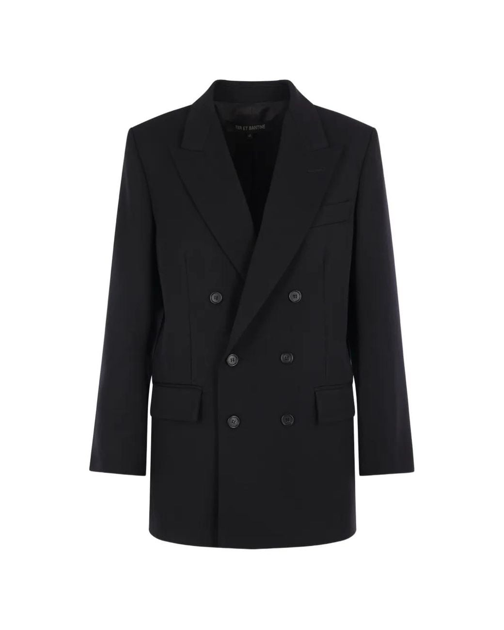 Ter Et Bantine Black Double-Breasted Wool Blazer