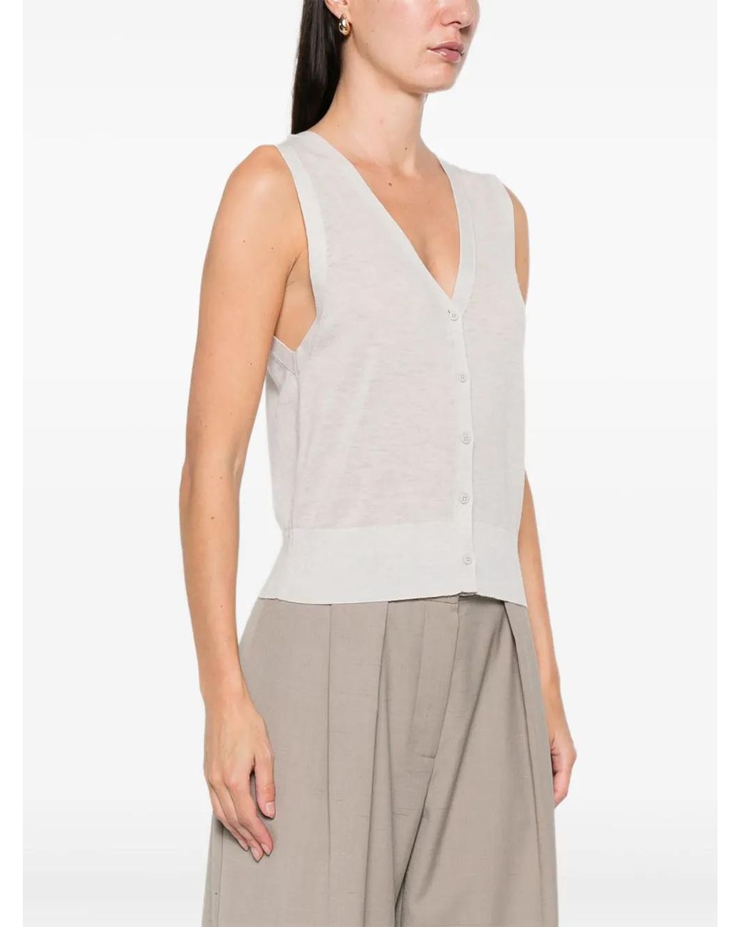 St. Agni White Button Vest