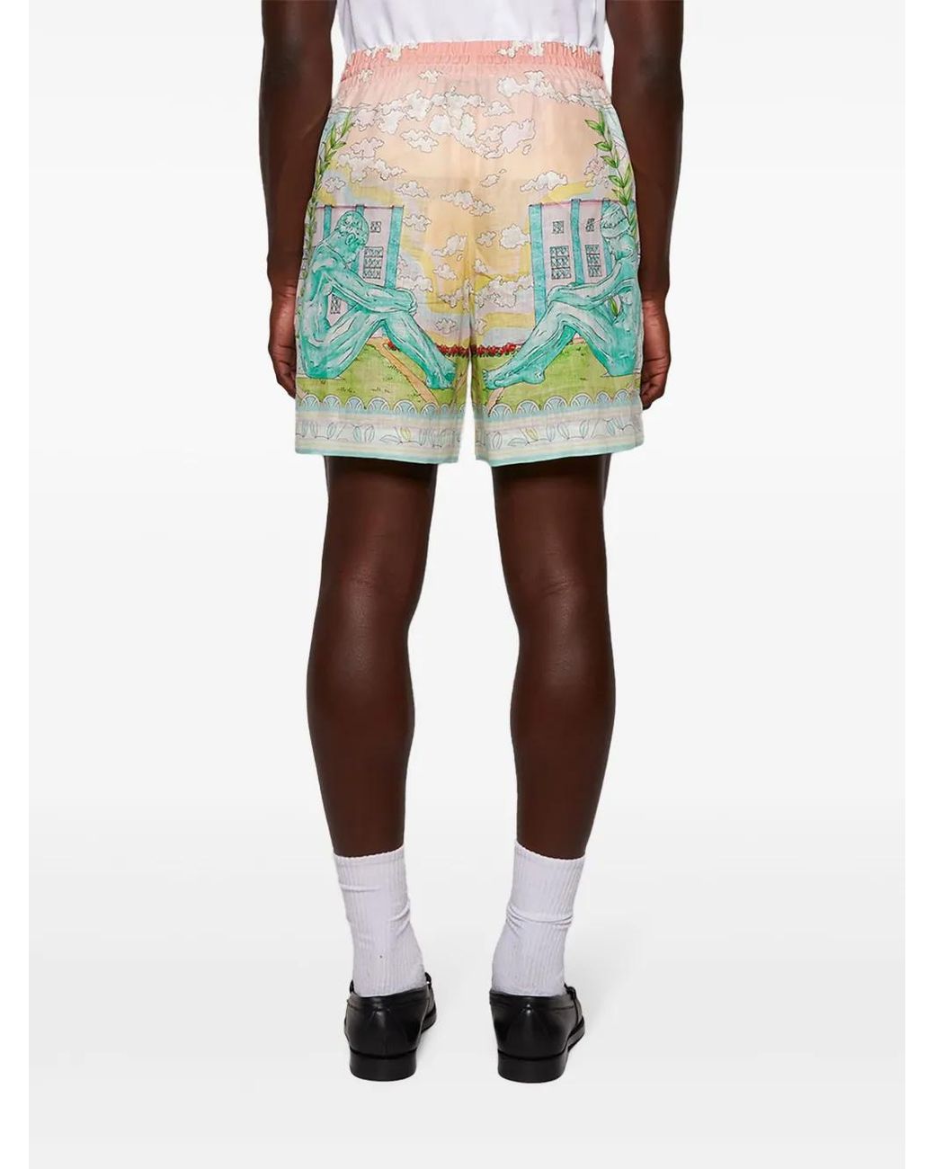 Casablanca Pink Vase Linen Shorts for men