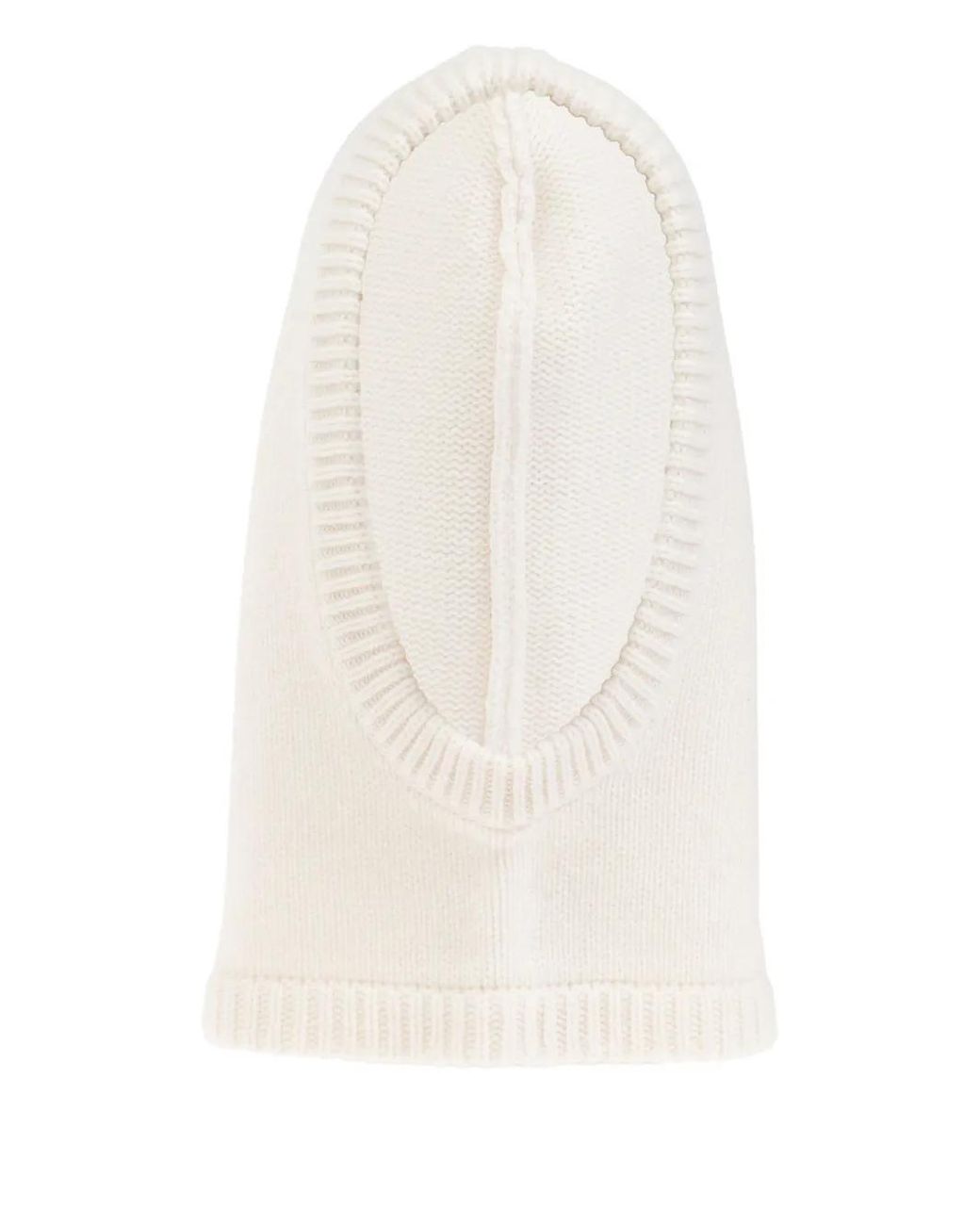Lisa Yang White Ribbed-Trim Cashmere Balaclava
