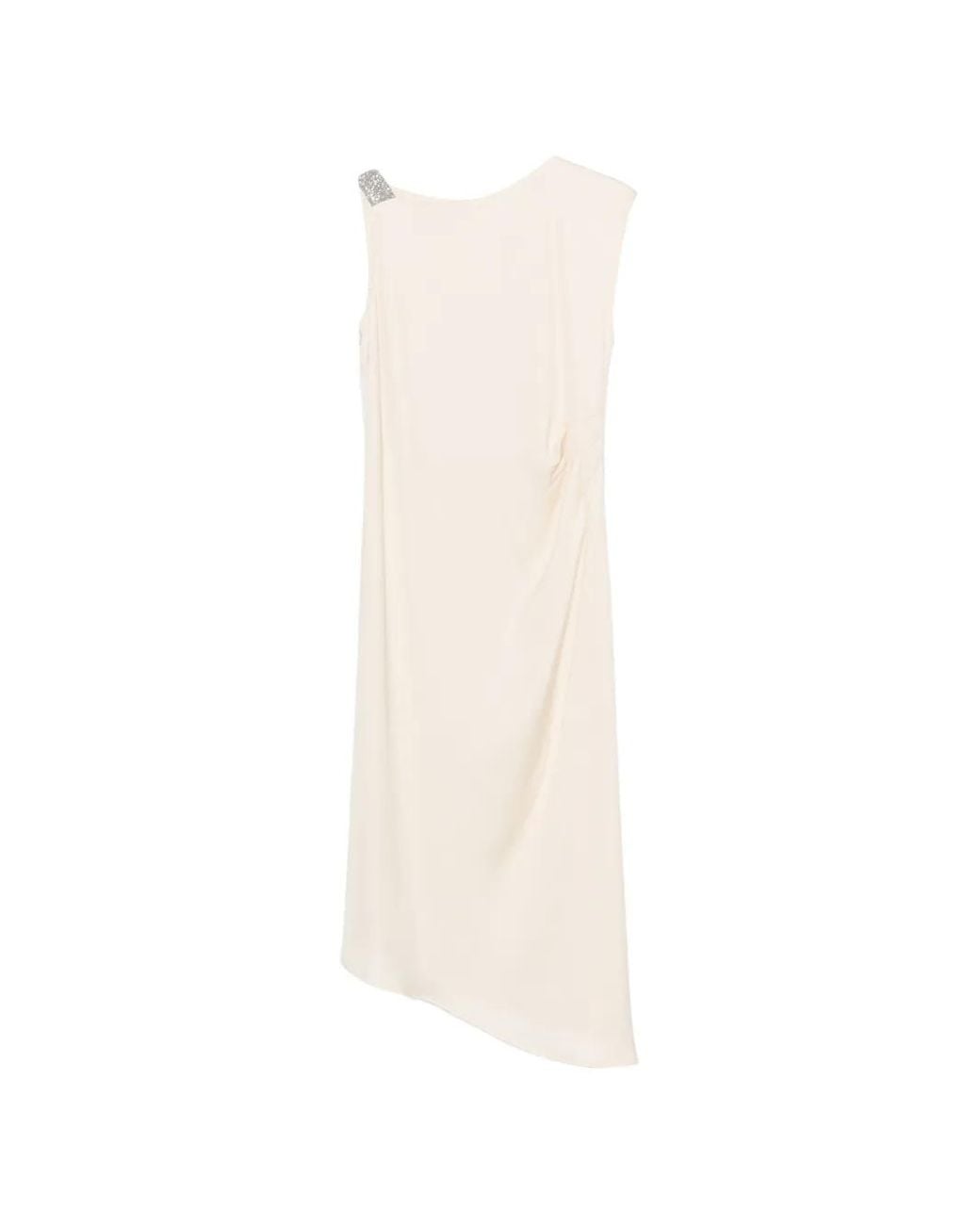 Peserico White Embellished Draped Dress