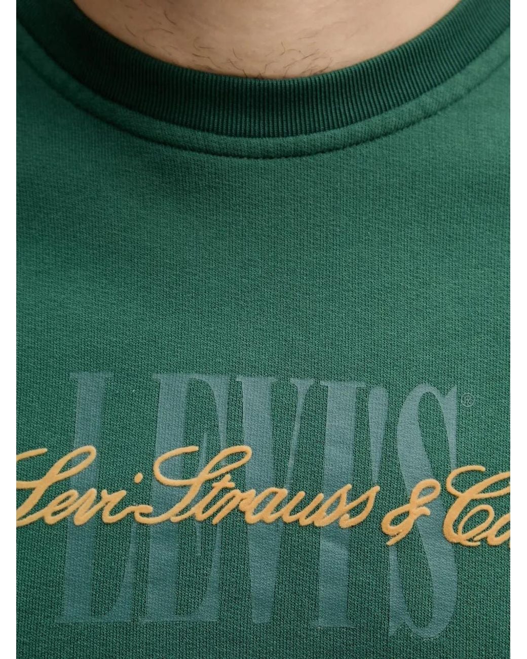 Levi's Green Logo-Detail Crew-Neck Sweatshirt for men