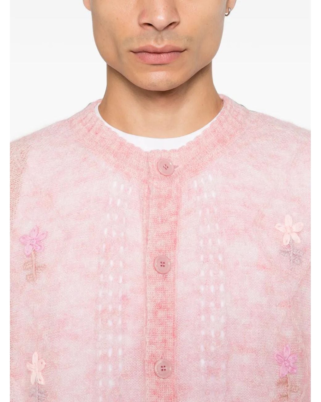 Magliano Pink Cor Flower-Embroidered Cardigan for men