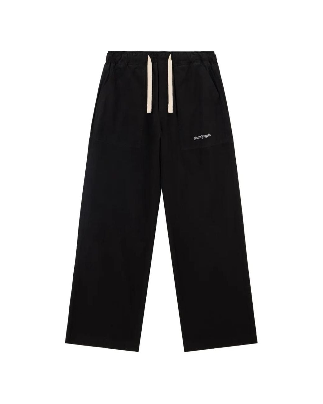 Palm Angels Black Logo-Embroidered Drawstring Track Pants for men