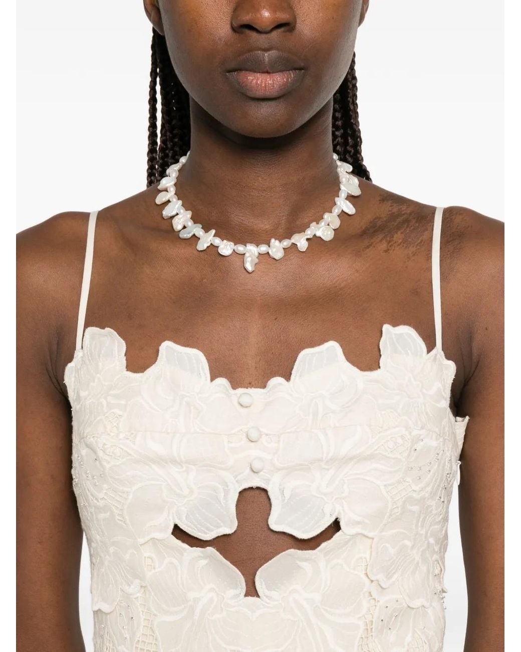 Sandro White Guipure Midi Dress