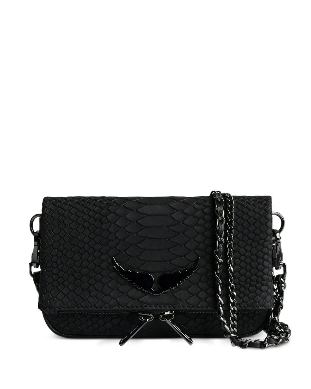 Zadig & Voltaire Black Mini Soft Savage Rock Clutch