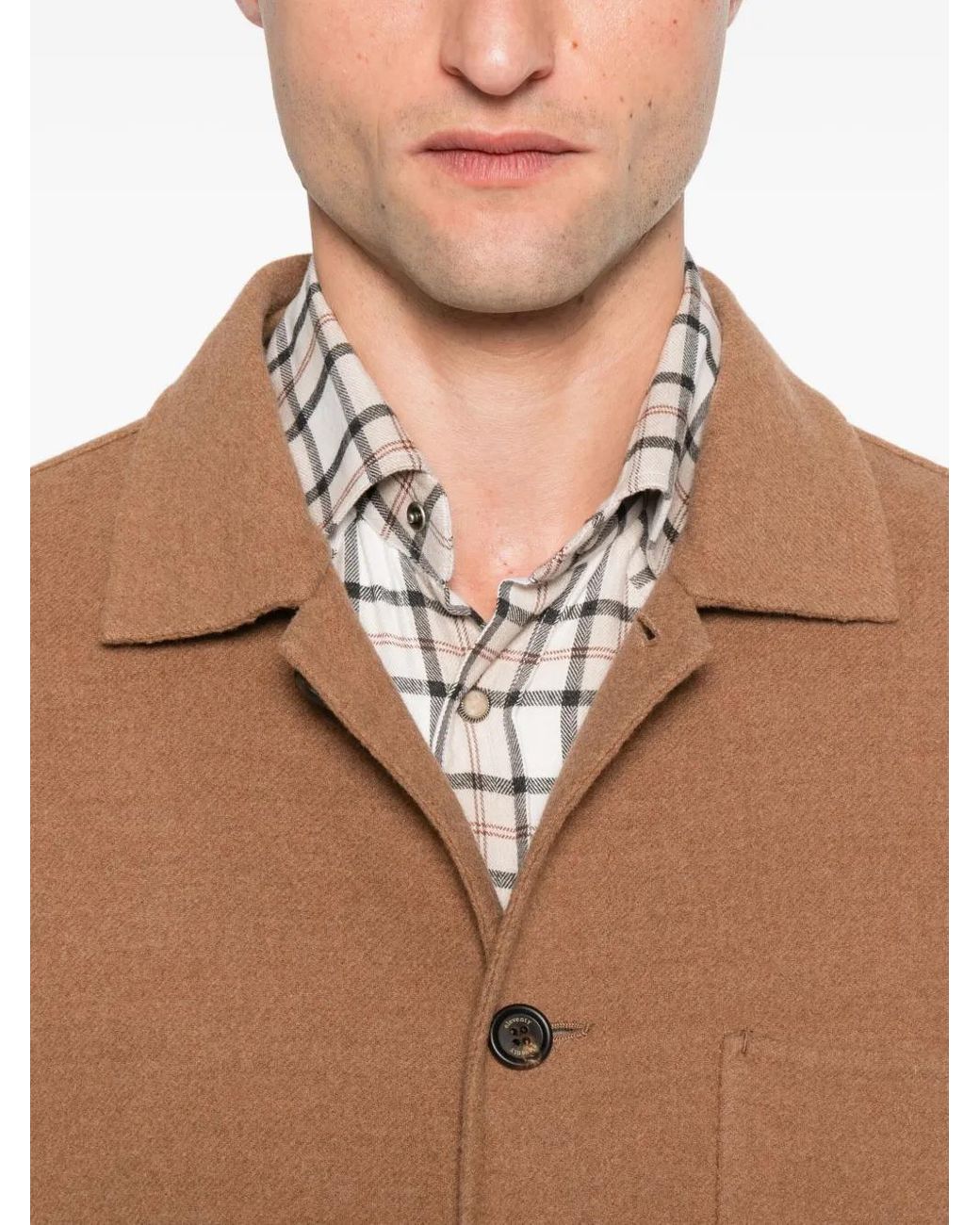 Eleventy Brown Button-Fastening Patch-Pocket Jacket for men