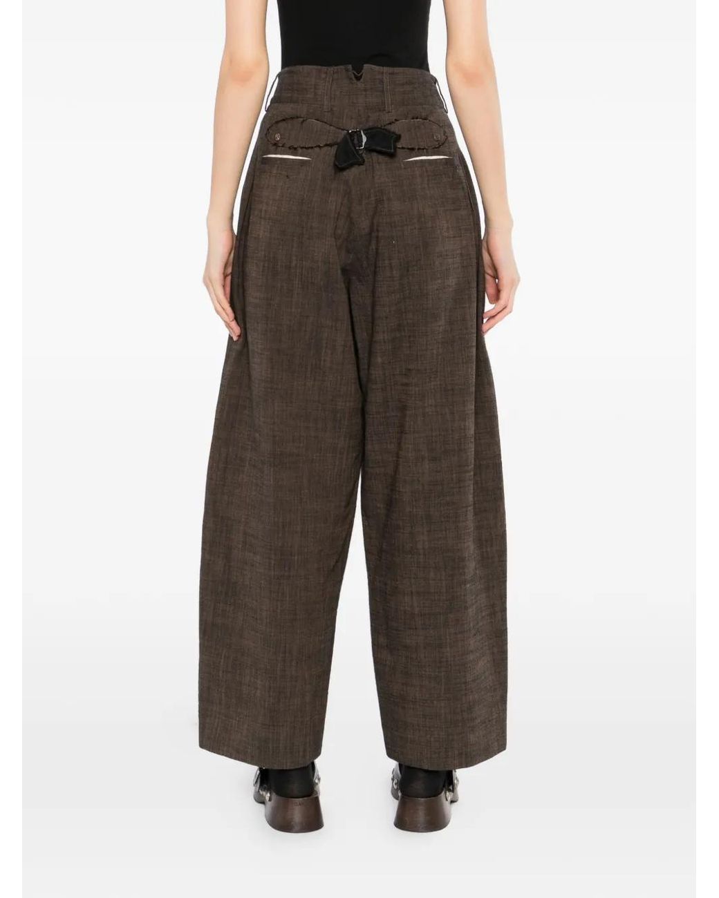 GG IN RED Brown Wid-Leg Trousers
