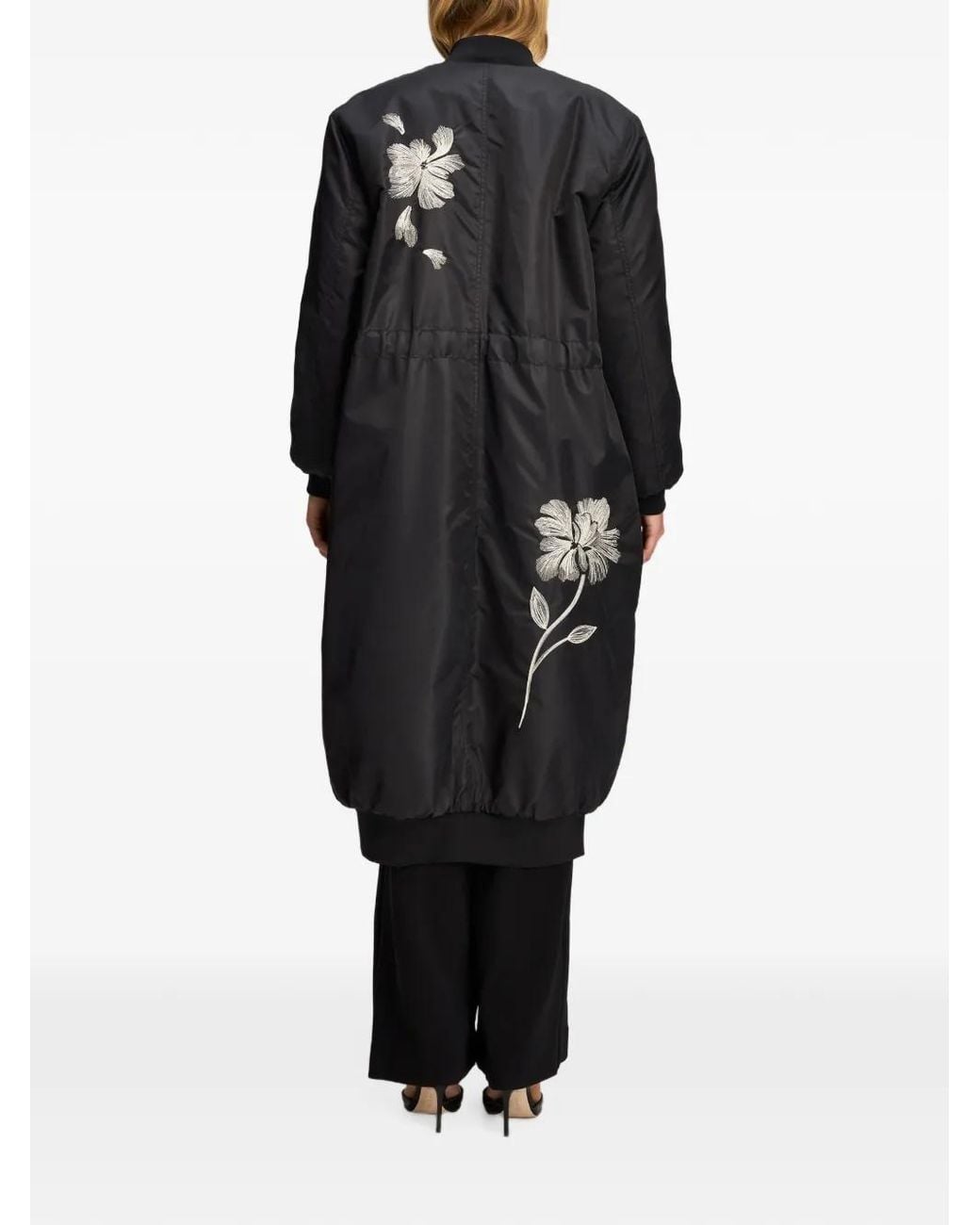 Cinq À Sept Black Celestina Floral-Embroidered Coat