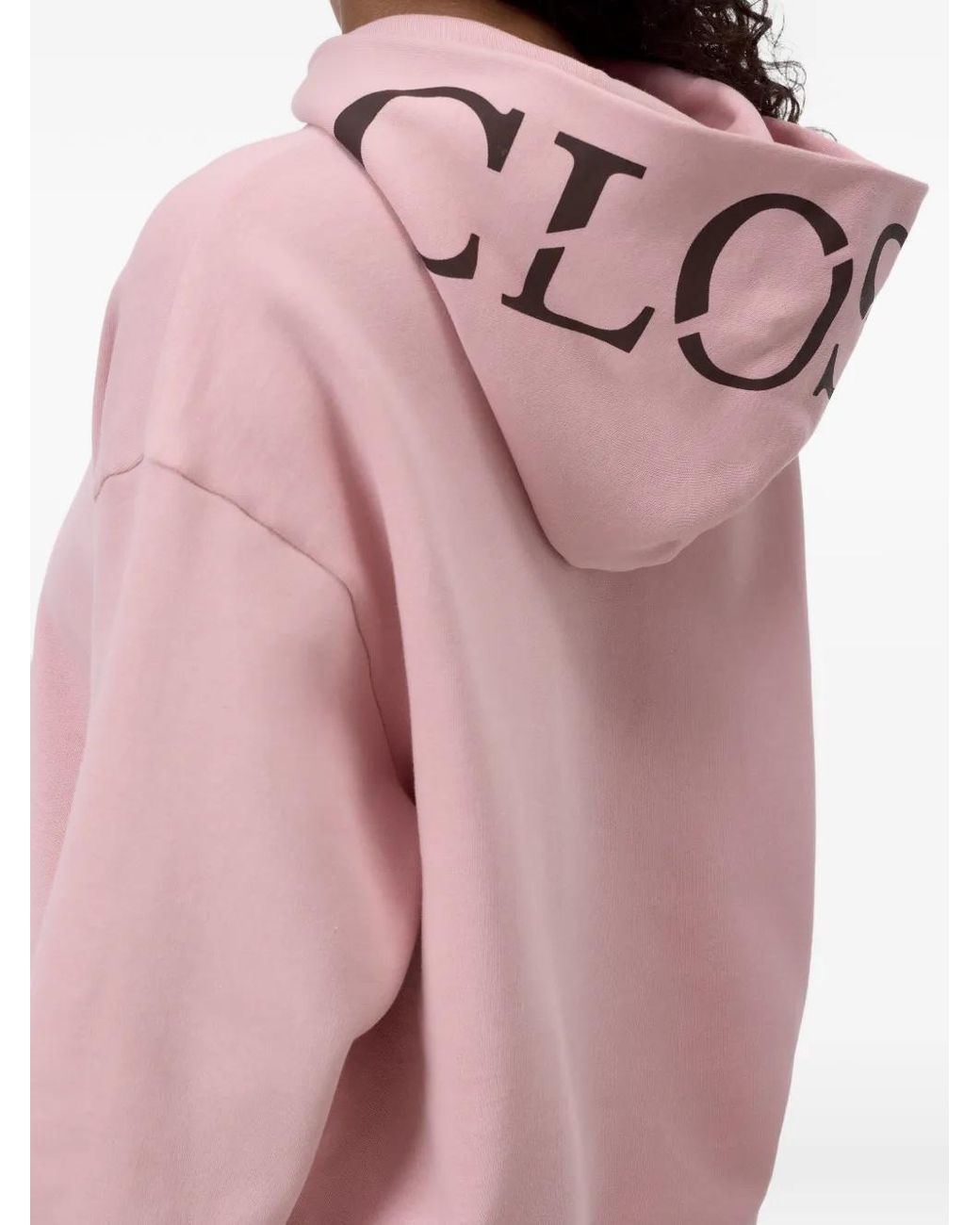 Closed Pink Logo-Print Cotton Hoodie