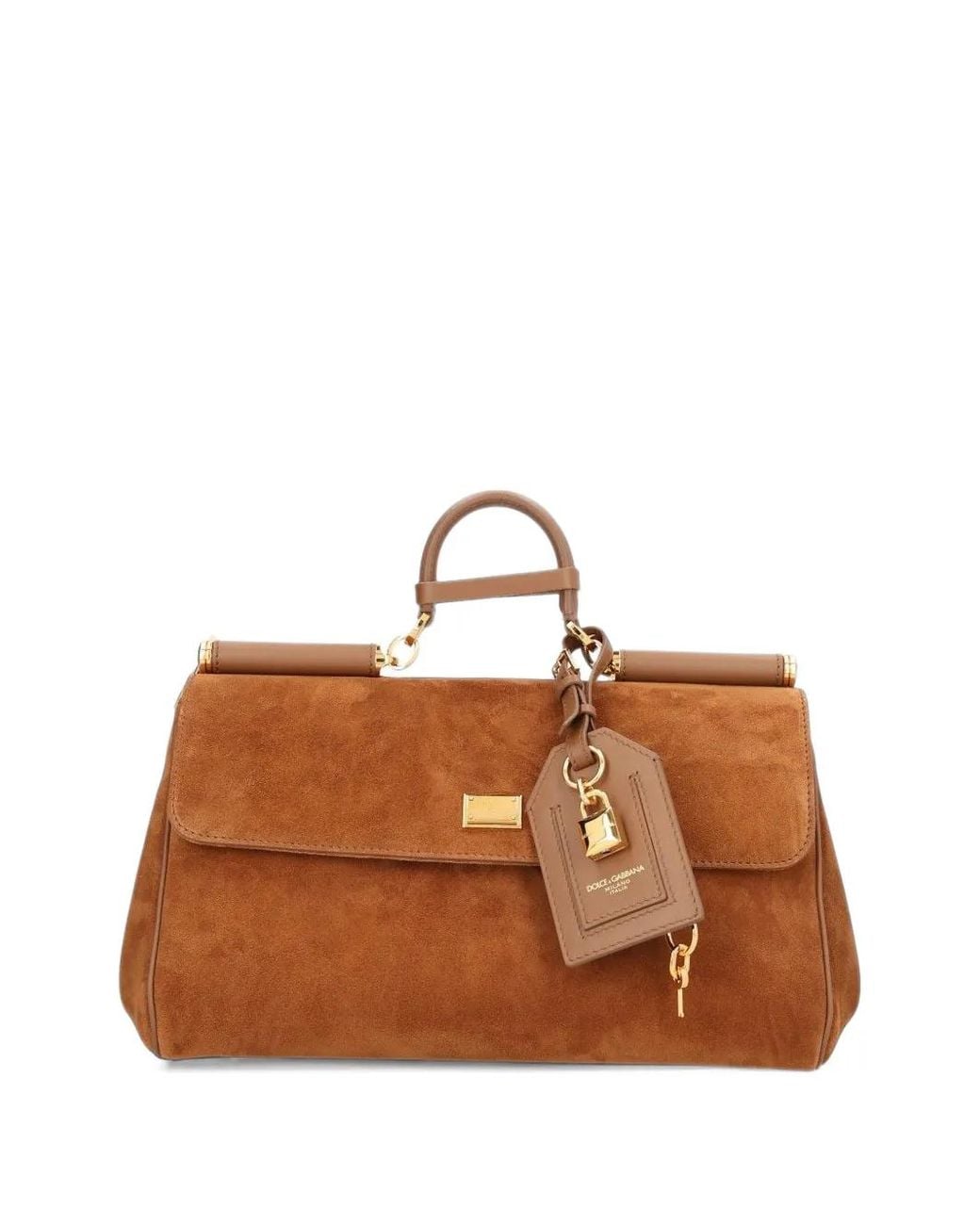 Dolce & Gabbana Brown My Sicily Suede Tote Bag