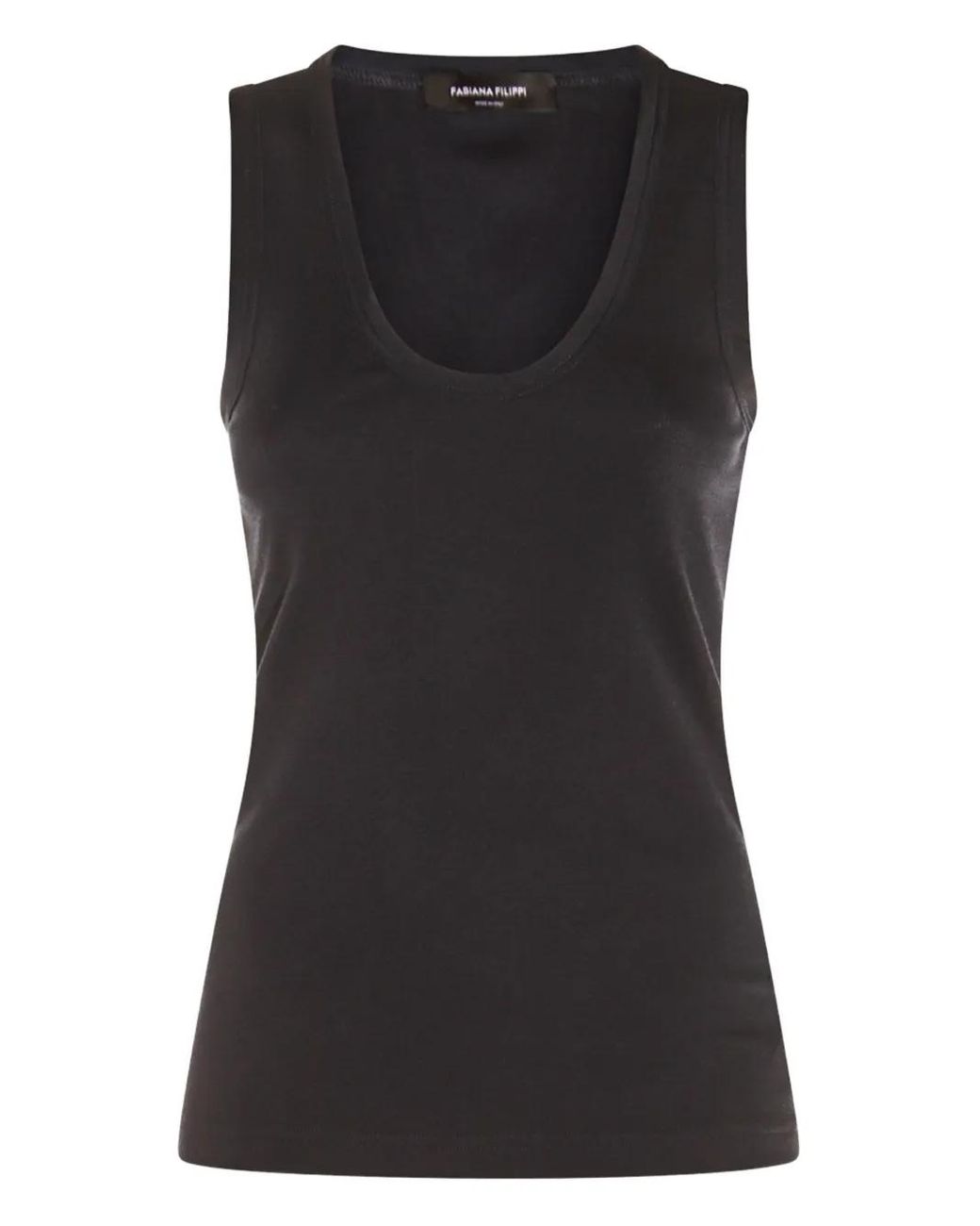 Fabiana Filippi Black Cotton Tank Top