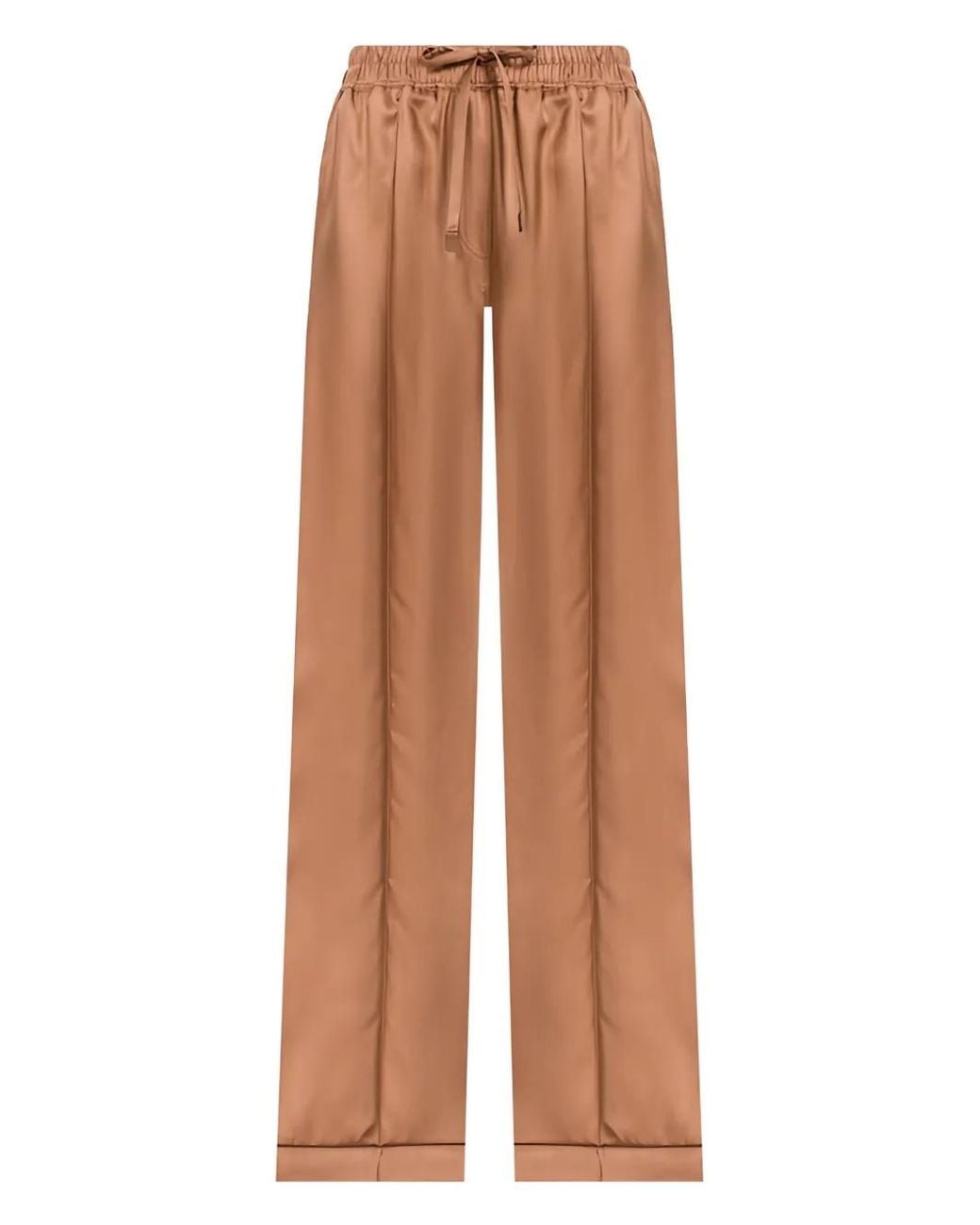 Tom Ford Brown Drawstring Silk Trousers
