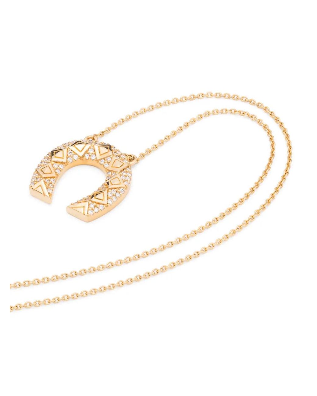 Harwell Godfrey White 18Kt Mini Horseshoe Pendant Necklace