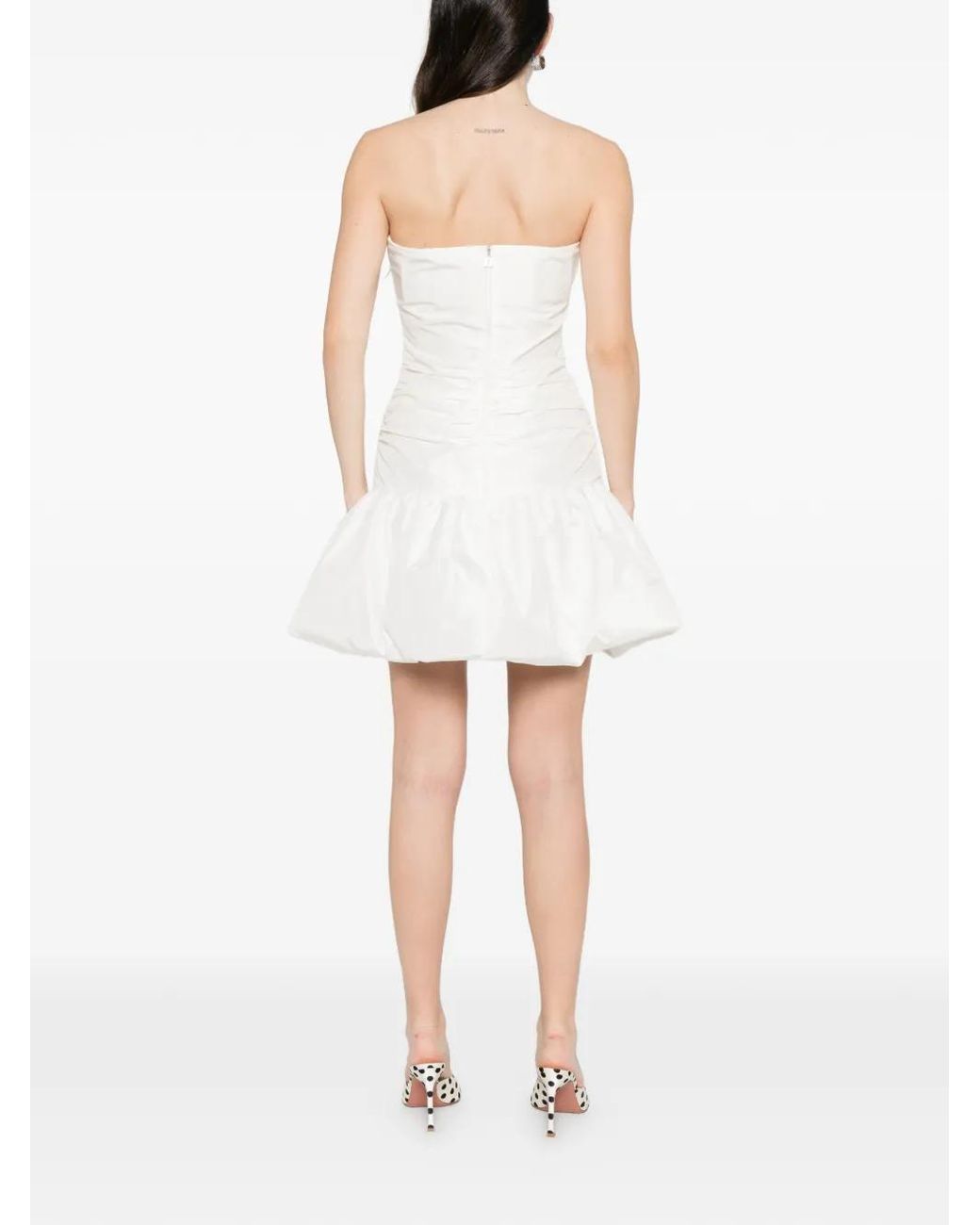 ROTATE BIRGER CHRISTENSEN White Taffeta Balloon Mini Dress