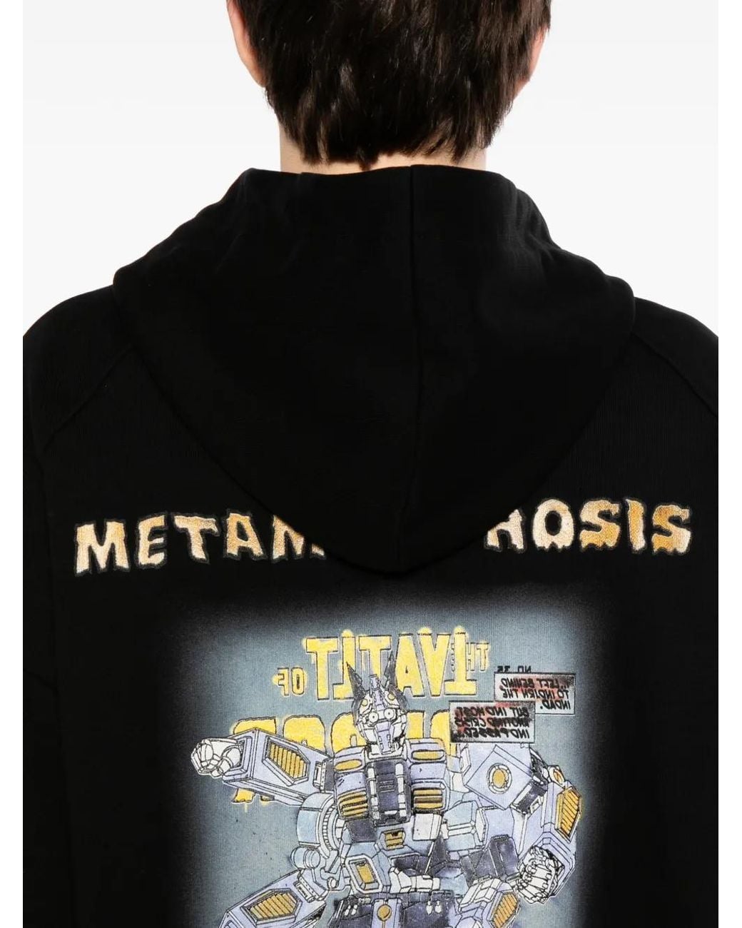 Juun.J Black Drawstring Hooded Sweatshirt for men