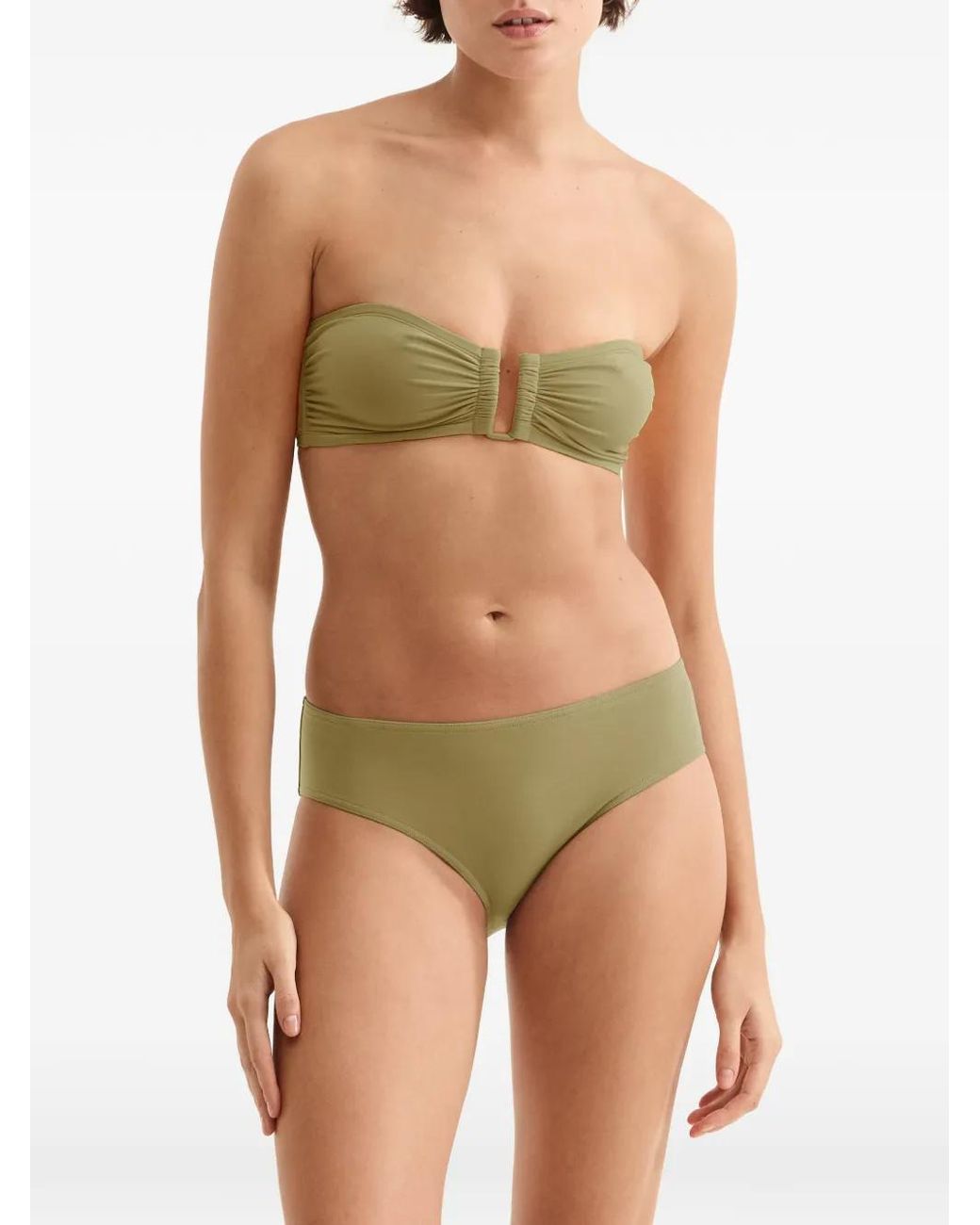 Eres Green Show Bandeau Ruched Bikini Top