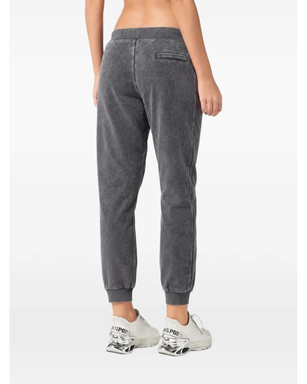 Philipp Plein Gray Acid-Wash Track Pants