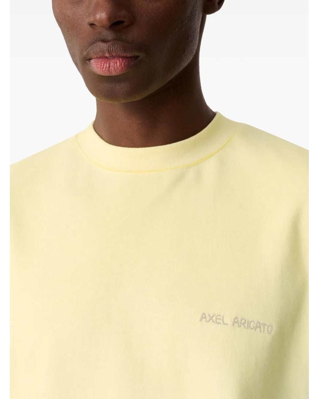 Axel Arigato Yellow Gradient Logo-Embroidered T-Shirt for men