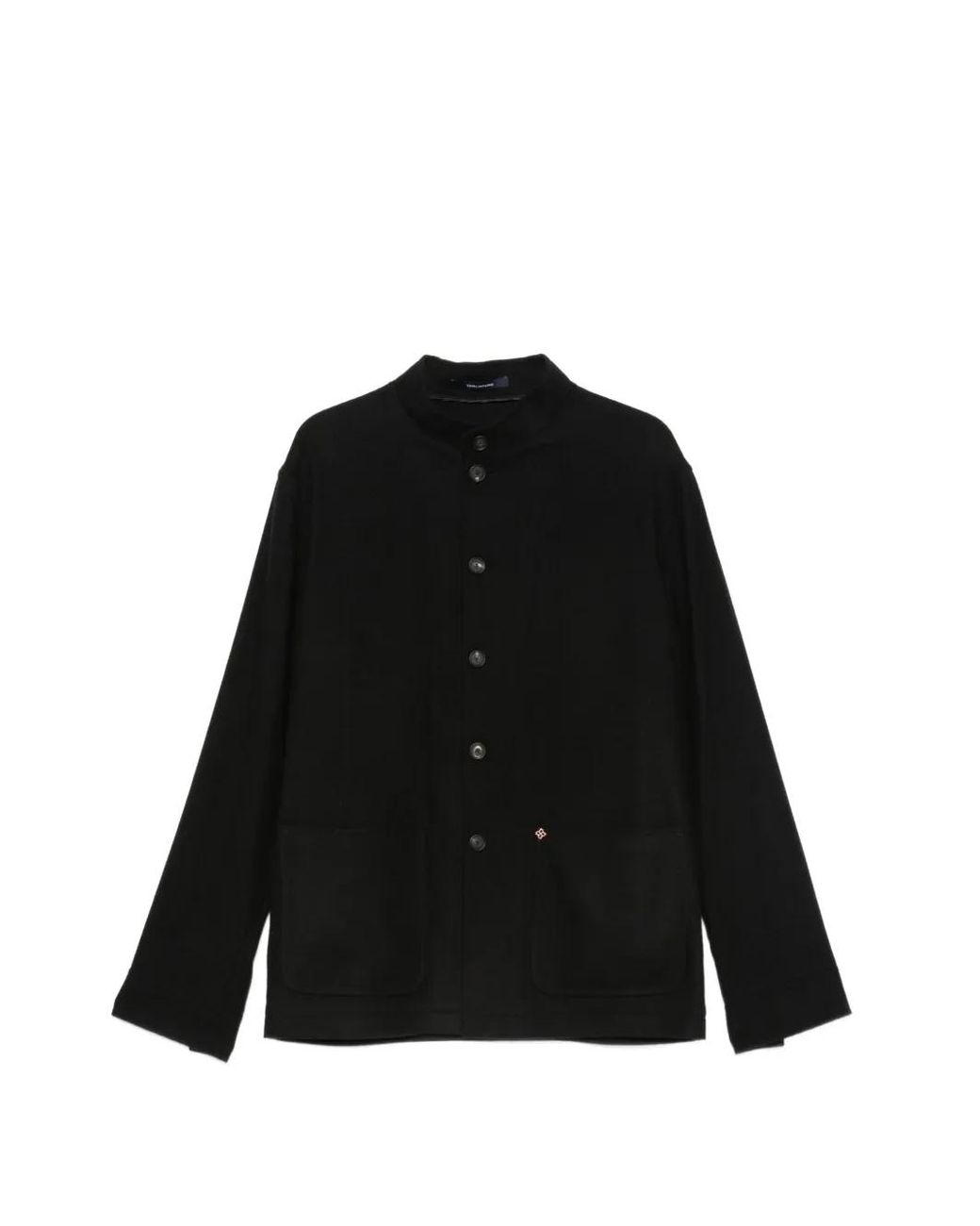 Tagliatore Black Blazer Boutonné À Col Mao for men
