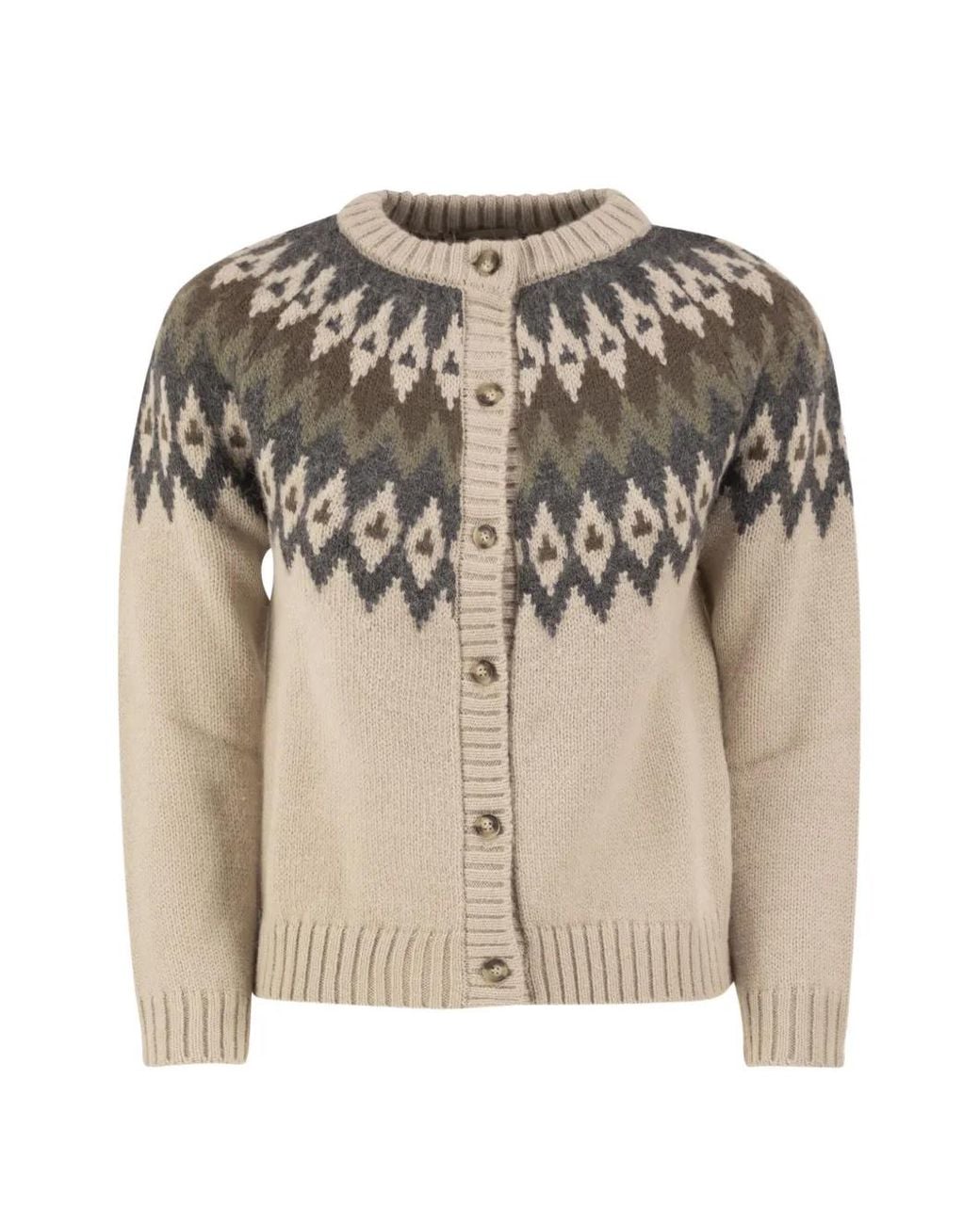 Weekend by Maxmara Metallic Targa Jacquard Cardigan