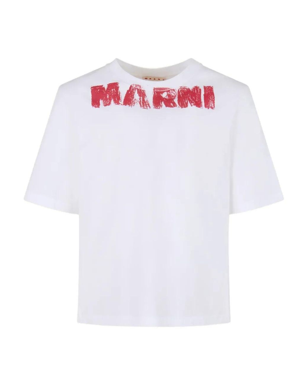 Marni White Logo T-Shirt for men