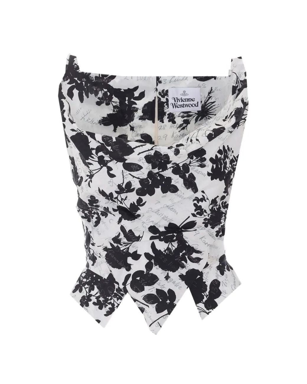 Vivienne Westwood White Floral-Print Asymmetrical Top