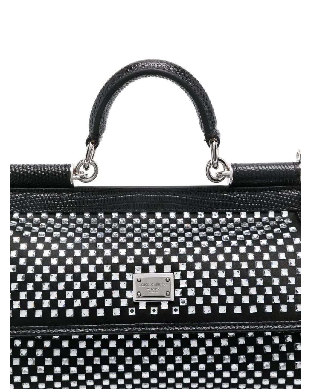 Dolce & Gabbana Black Small Sicily Tote Bag