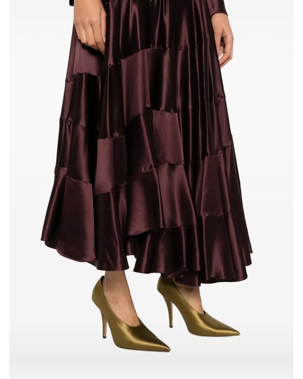 Tory Burch Purple Tiered Panelled Dress
