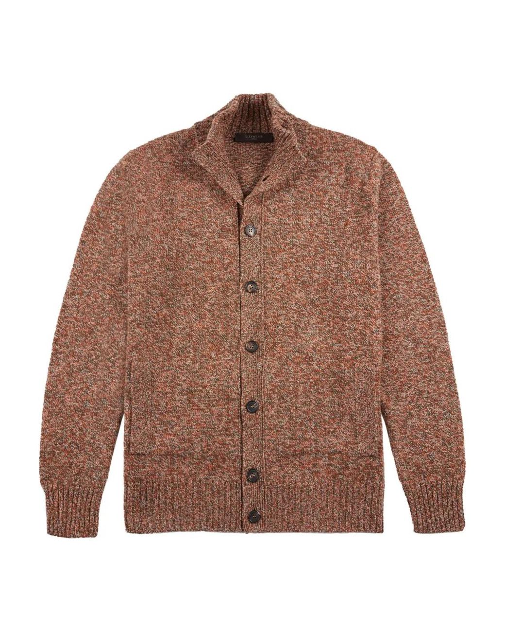 Zanone Brown Geelong Wool Cardigan for men