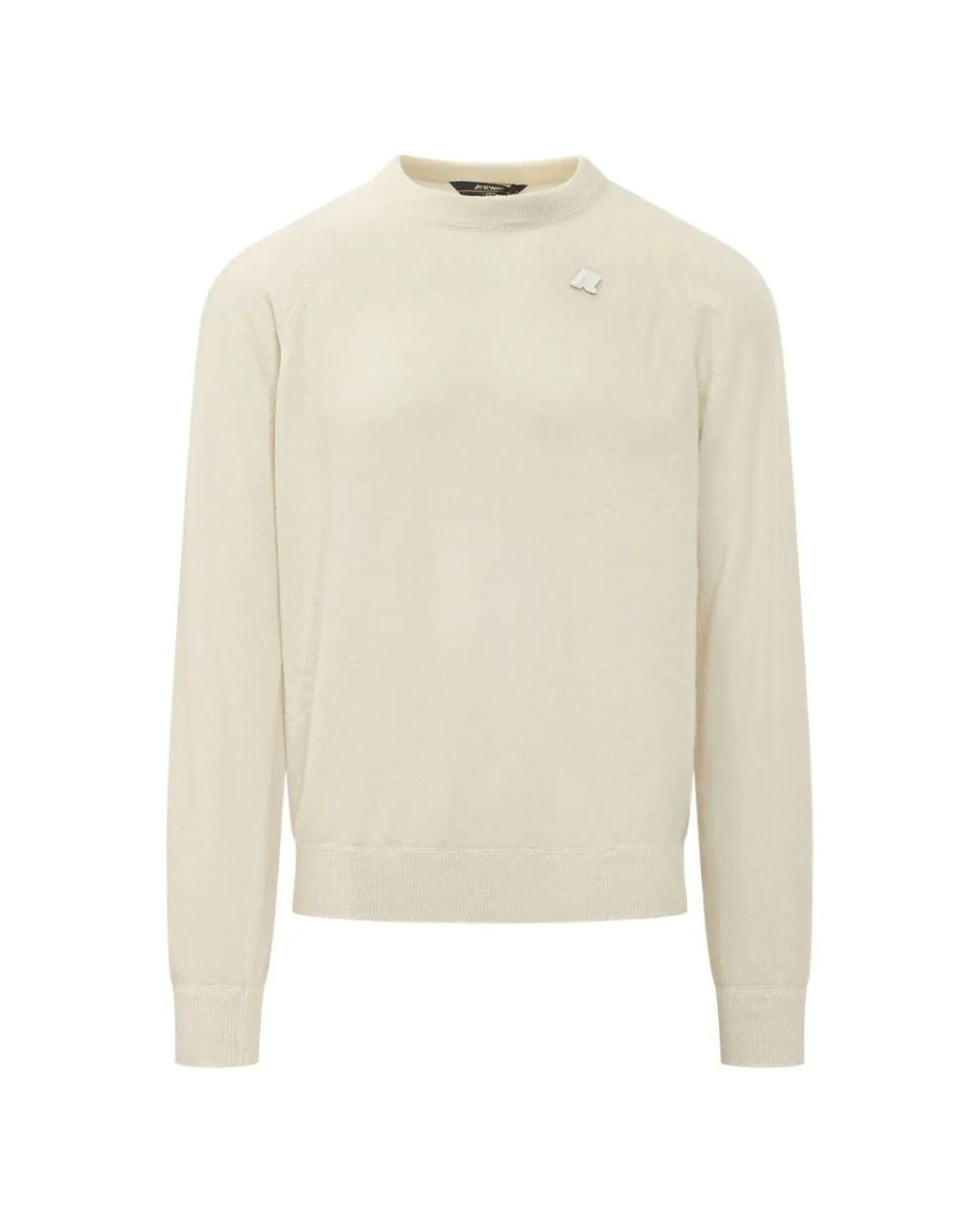 K-Way White Fragan Raglan-Sleeve Sweater for men