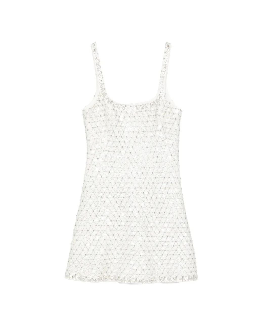 Jonathan Simkhai White Embellished Sleeveless Mini Dress