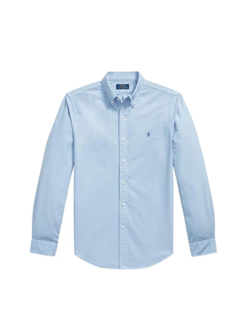 Polo Ralph Lauren Blue Slim Fit Garment-Dyed Oxford Shirt for men