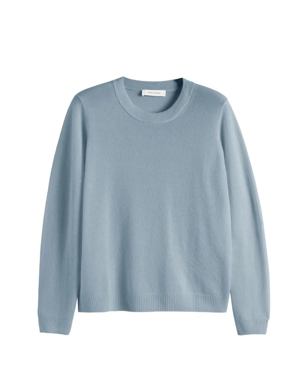 Chinti & Parker Blue Round-Neck Cashmere Sweater
