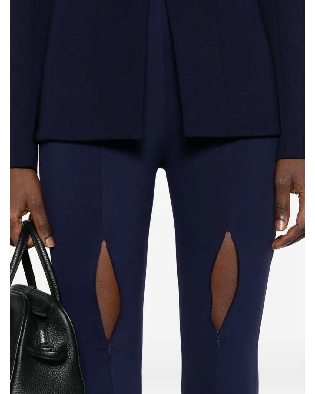 Patrizia Pepe Blue Side-Slit Trousers