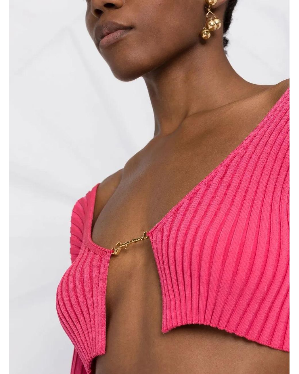 Jacquemus Pink Knit Cardigan: La Maille Pralu