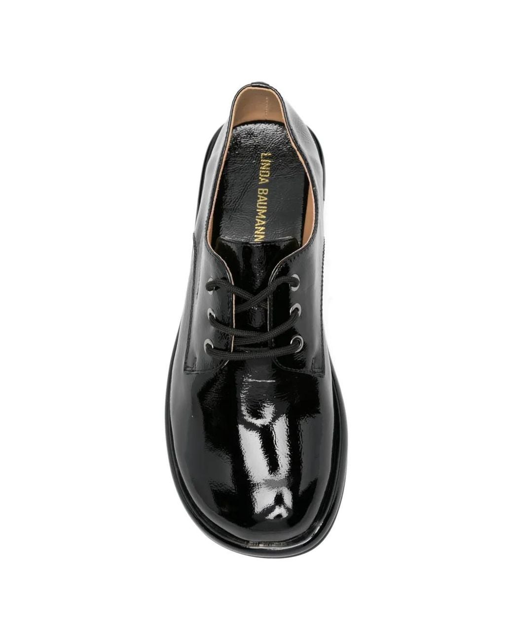 Linda Baumann Black Lace-Up Derby Shoes