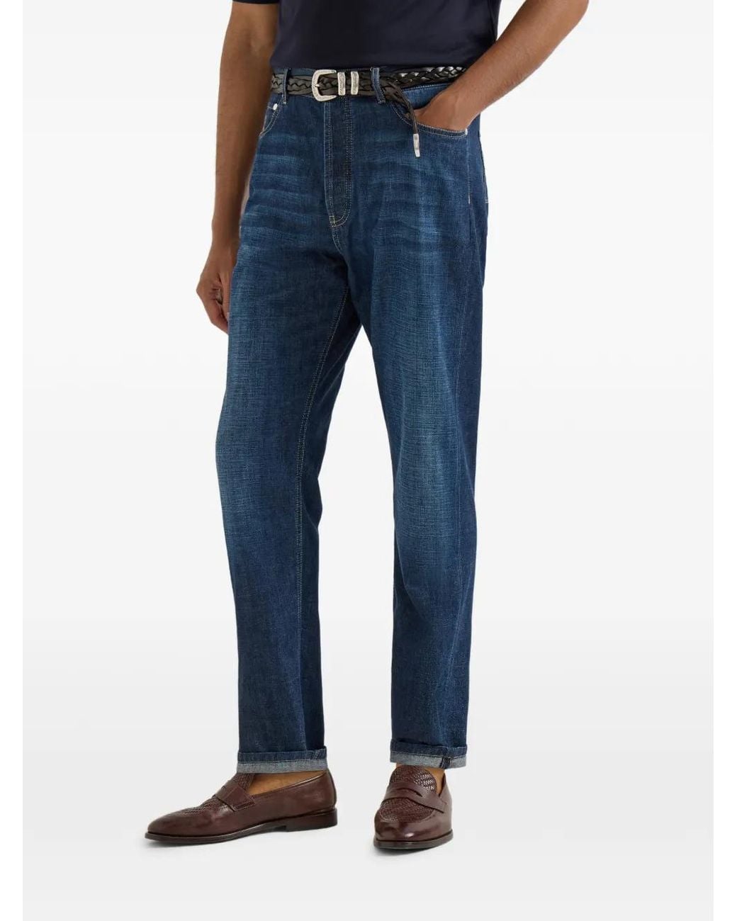 Vaqueros Denim De Algodón Brunello Cucinelli de hombre de color Blue