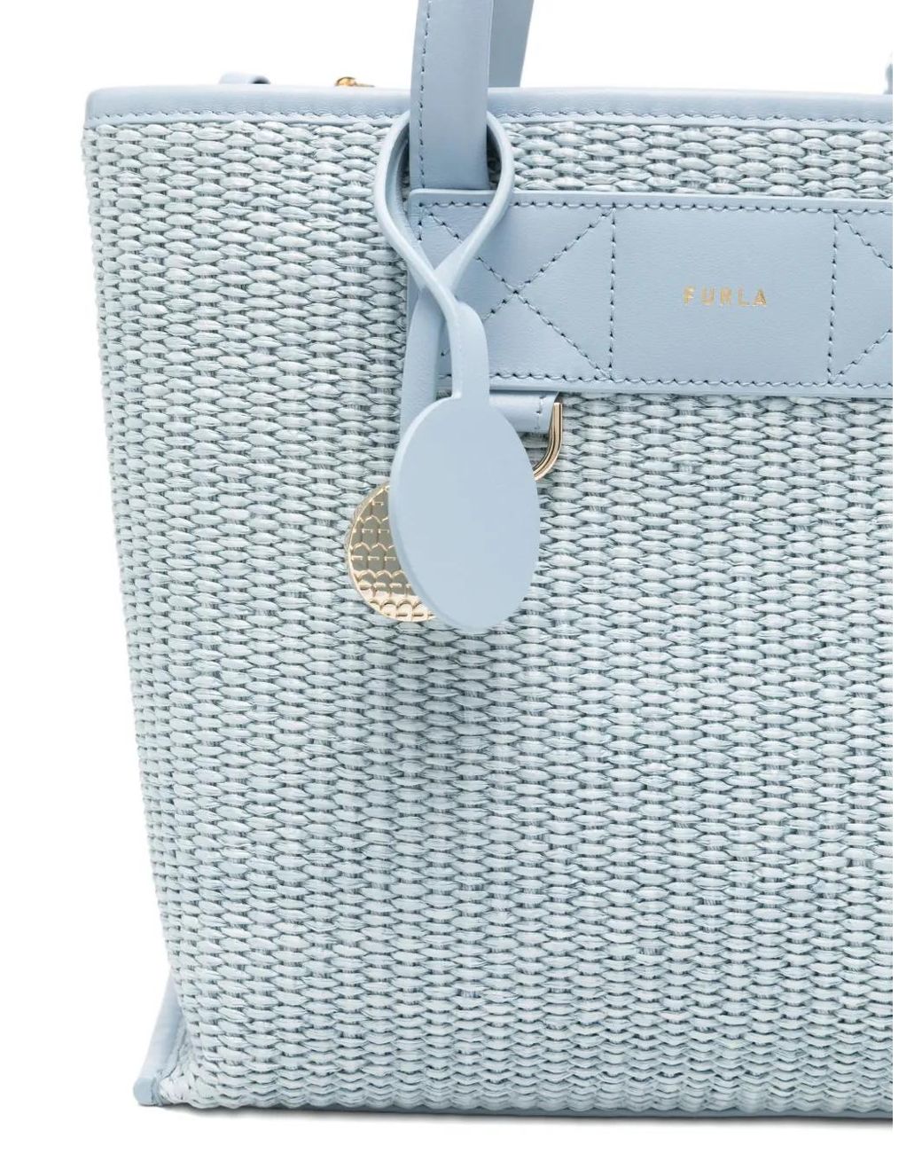 Furla Blue Sac Cabas À Design Bi-Matière